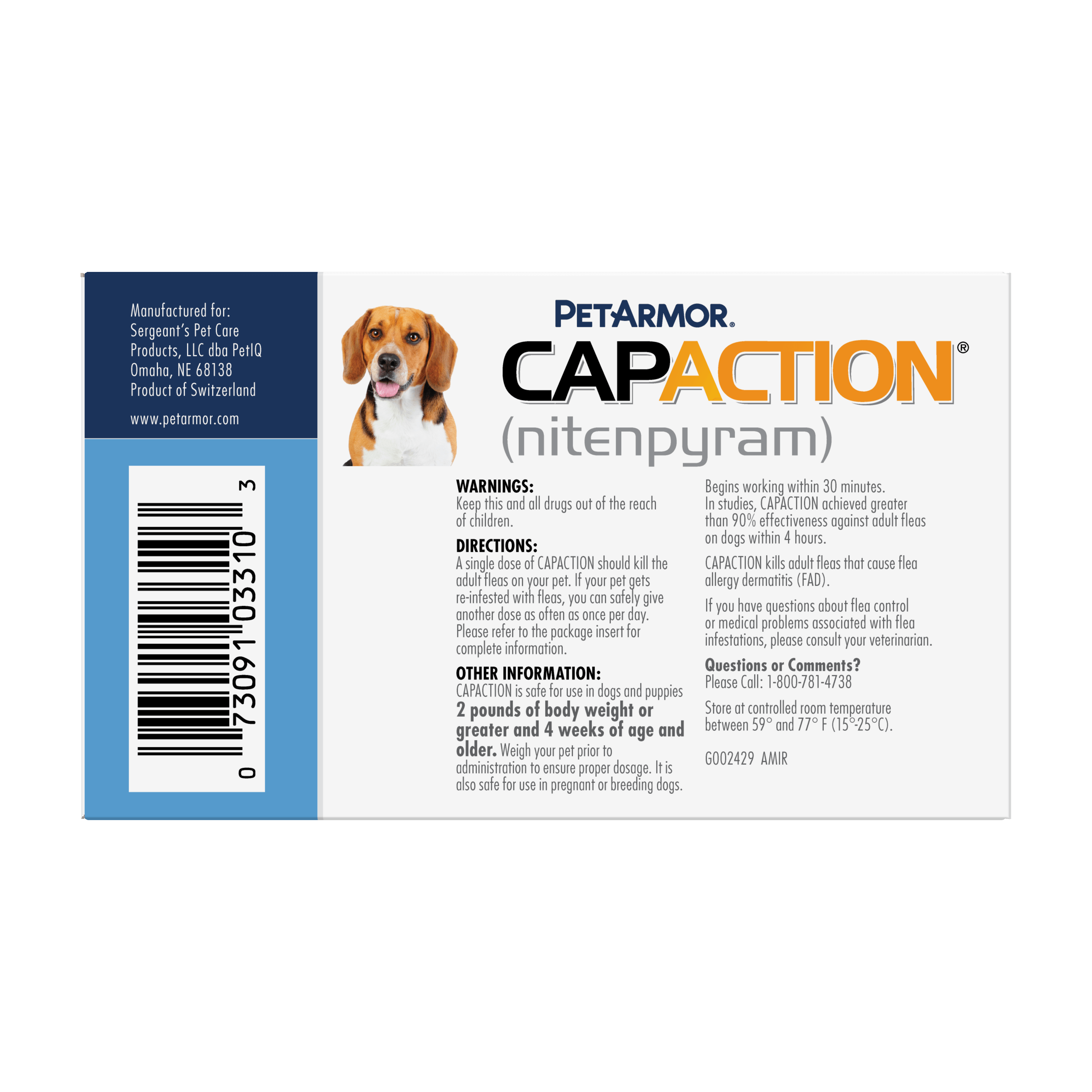 PetArmor CAPACTION nitenpyram Oral Flea Treatment for Dogs