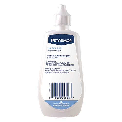 PetArmor Ear Mite Tick Treatment for Dogs 3oz