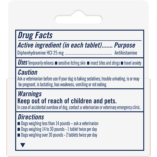 PetArmor Antihistamine Tablets Back