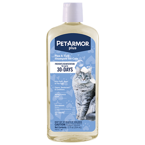 Flea and tick top bath for cats