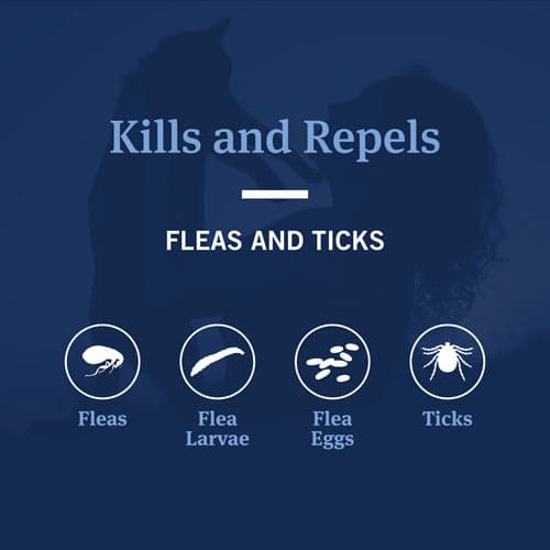 Kills and repels flea and ticks